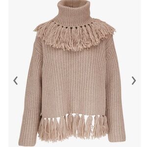 Lafayette 148 New York Cashmere Fringe Trim Sweater